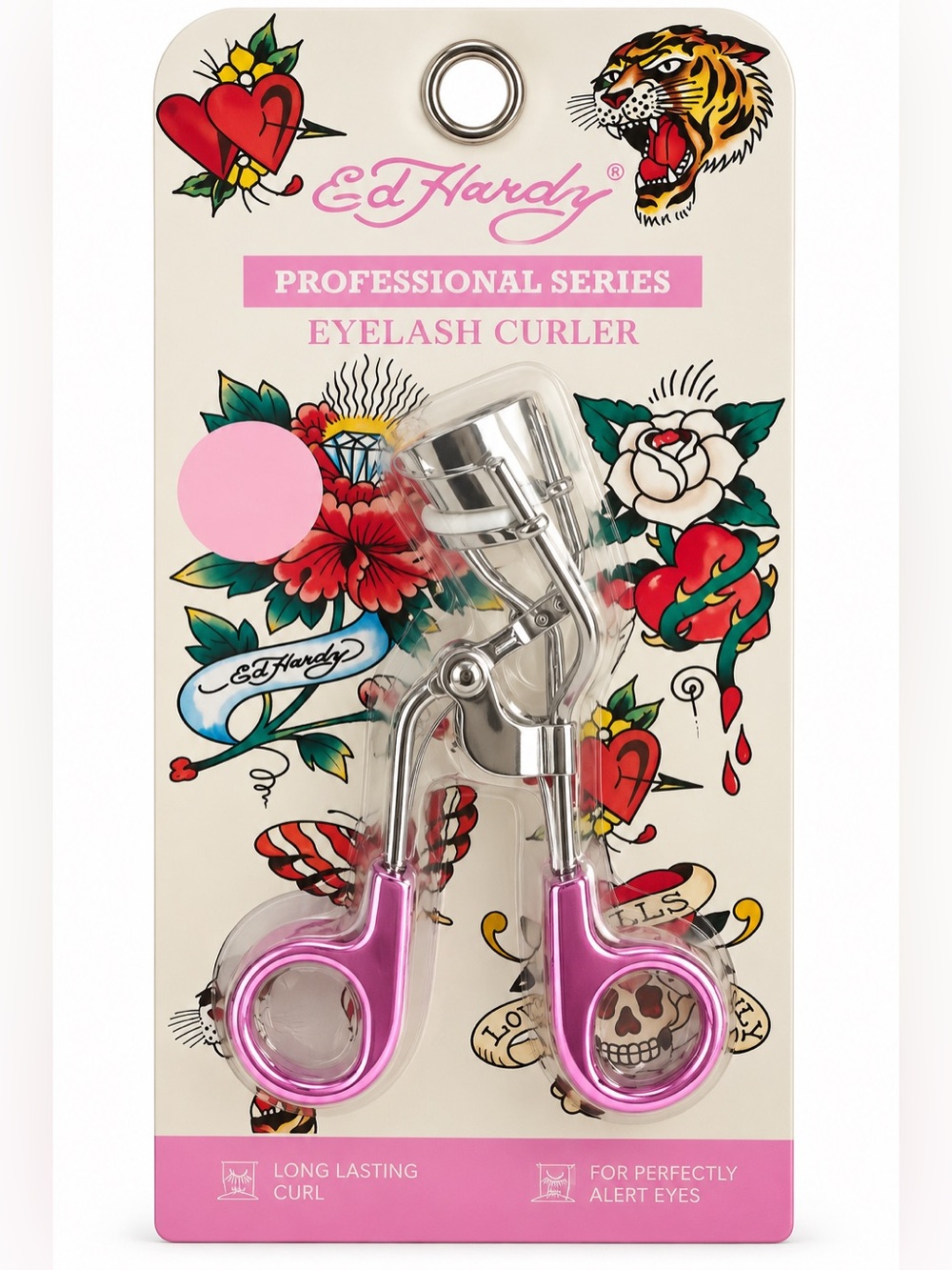 Ed Hardy Pink and Silver Professional Series Eyelash Curler